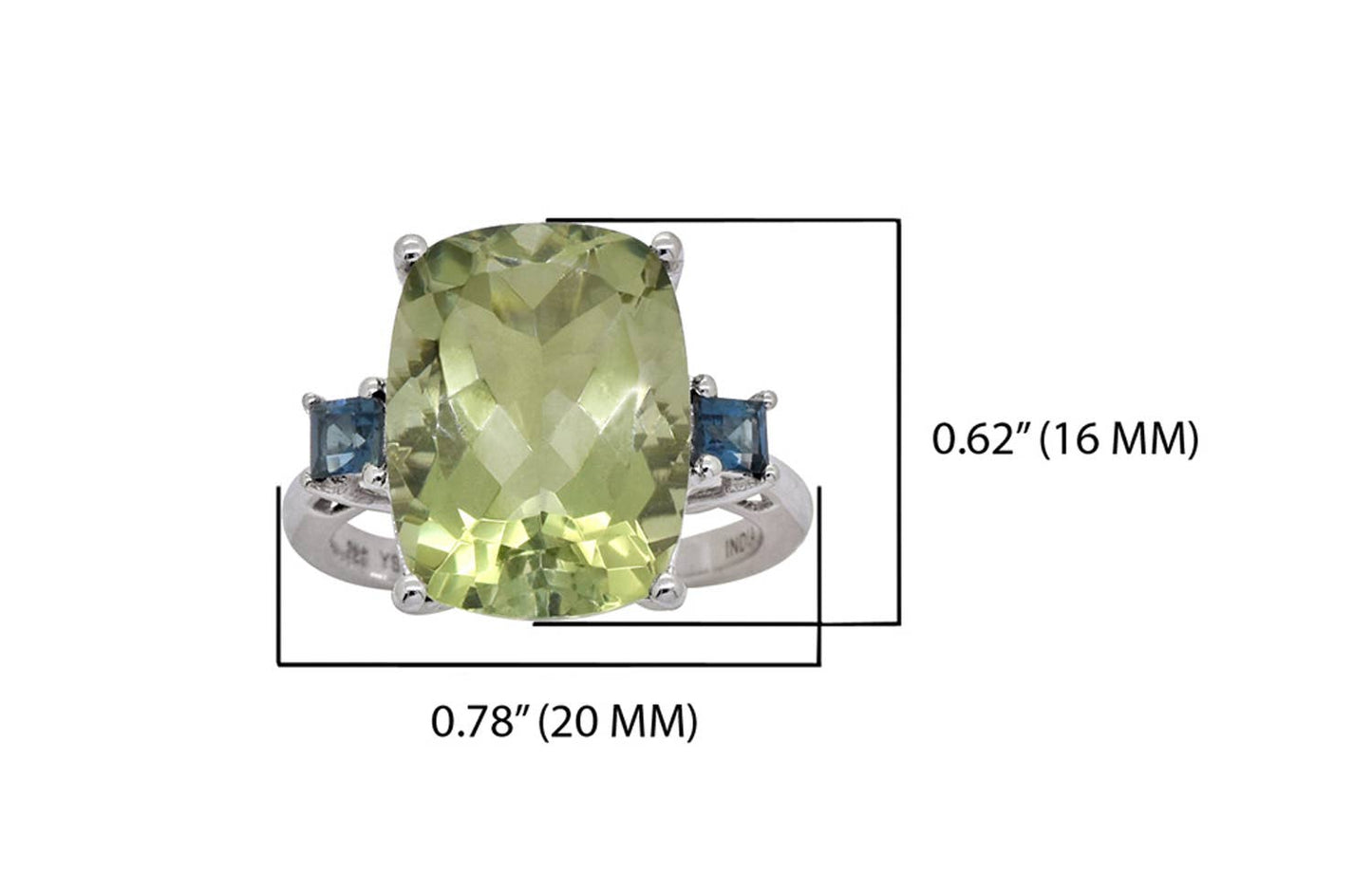 Green Amethyst Solid 925 Sterling Silver Gemstone Ring
