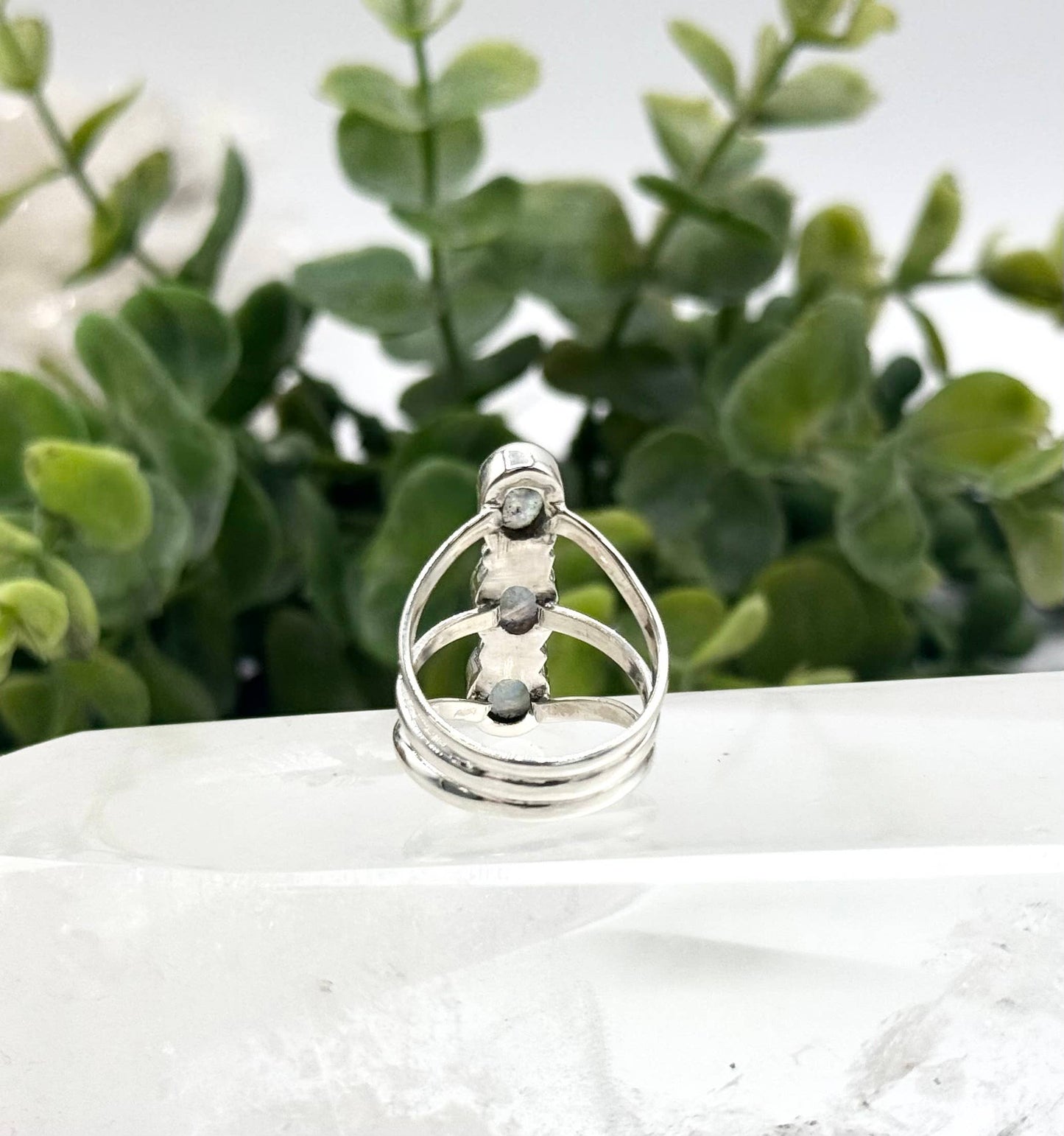 Labradorite 3 stone ring gemstone 925 Silver Ring