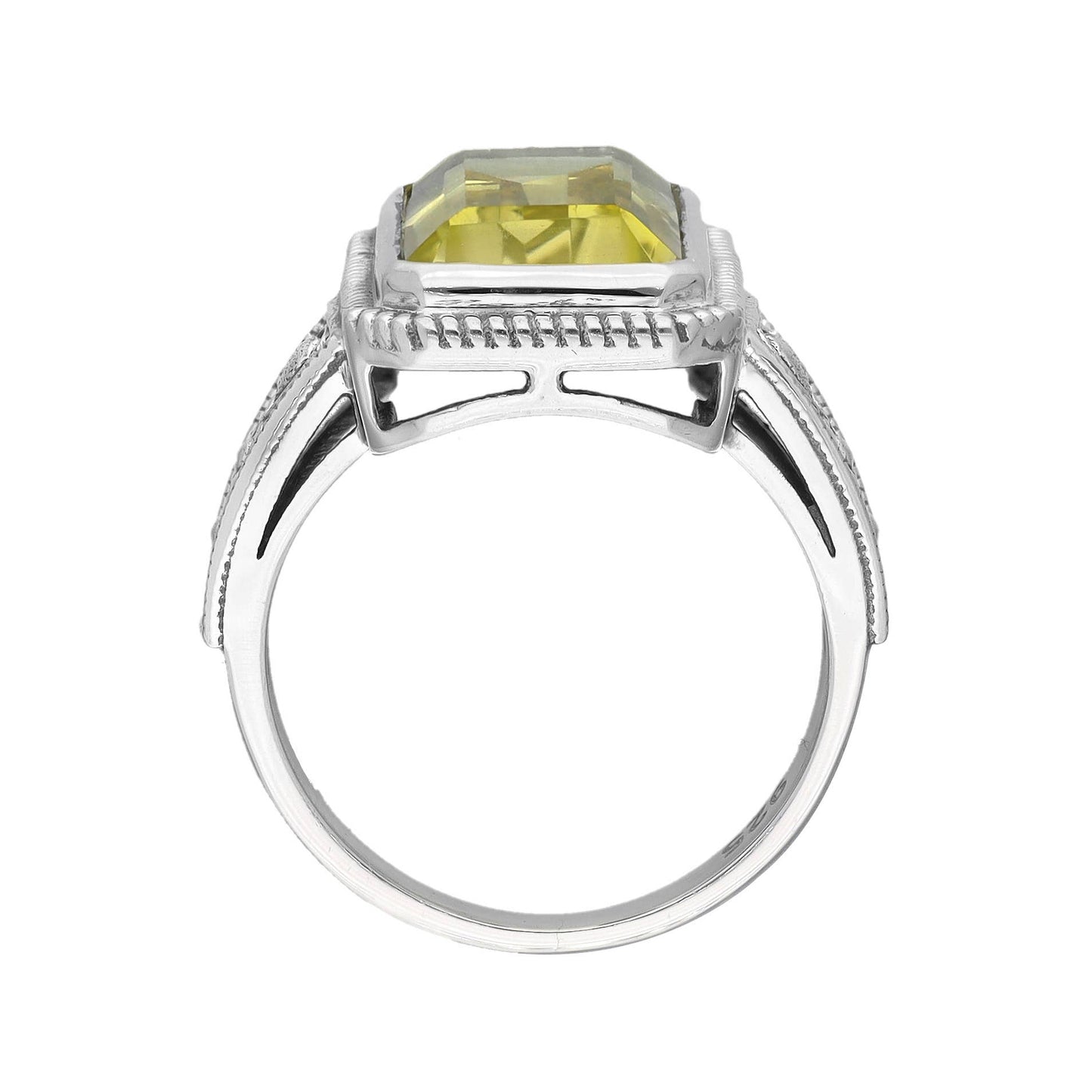 Sterling Silver Lemon Quartz Statement Solar Bloom Ring