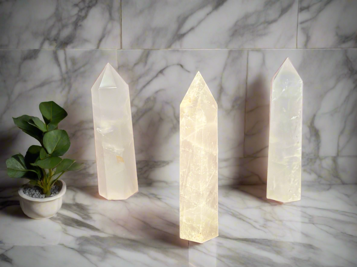 Rose Quartz Towers 3-4”