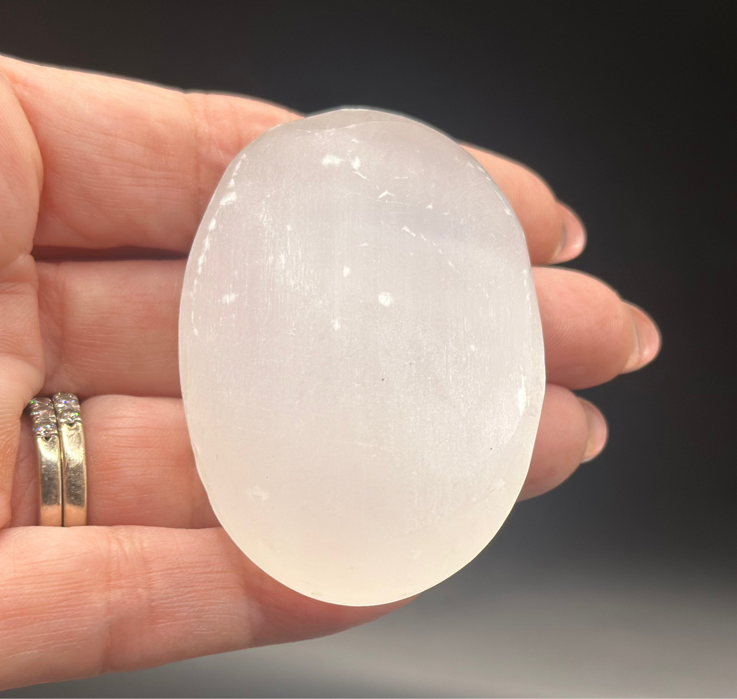 Selenite Palm Stones