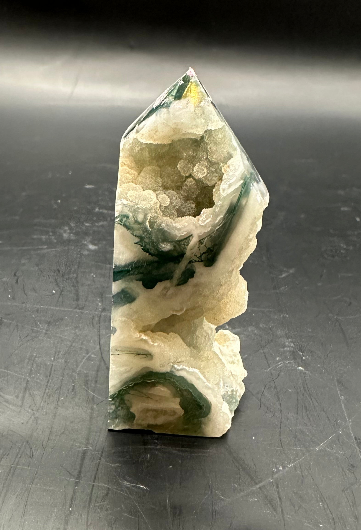 Moss Agate Druzy Tower