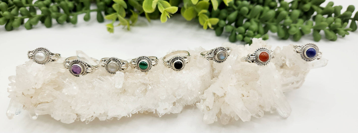 Labradorite Semi-Precious Gemstone Ring-Sterling Silver/.925