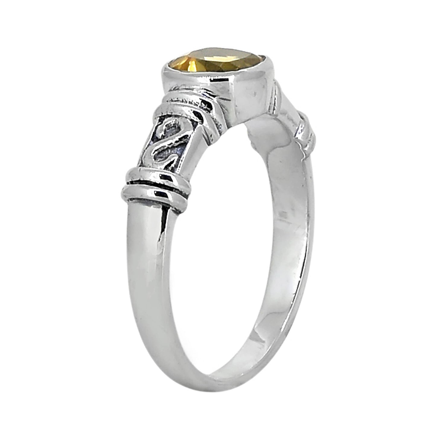 925 Silver Citrine Gemstone Solitaire Ring