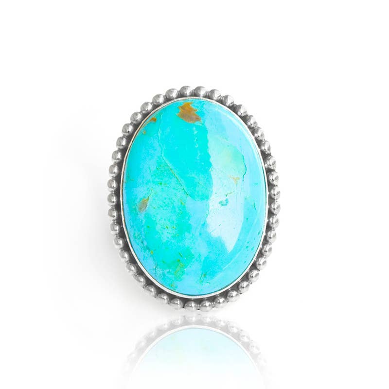 925 Silver Blue Mohave Turquoise Earthcrest Talisman Ring