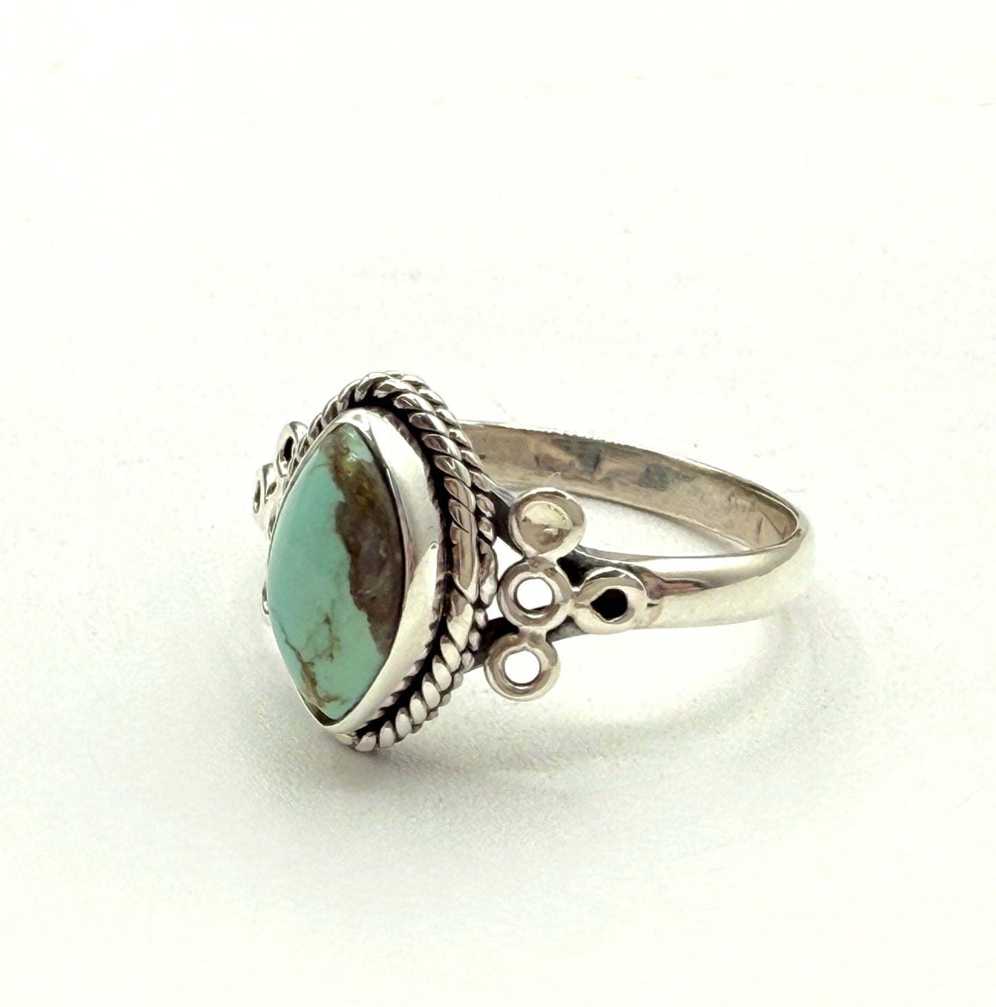 Turquoise Semi-Precious Gemstone 925/Sterling Silver Ring