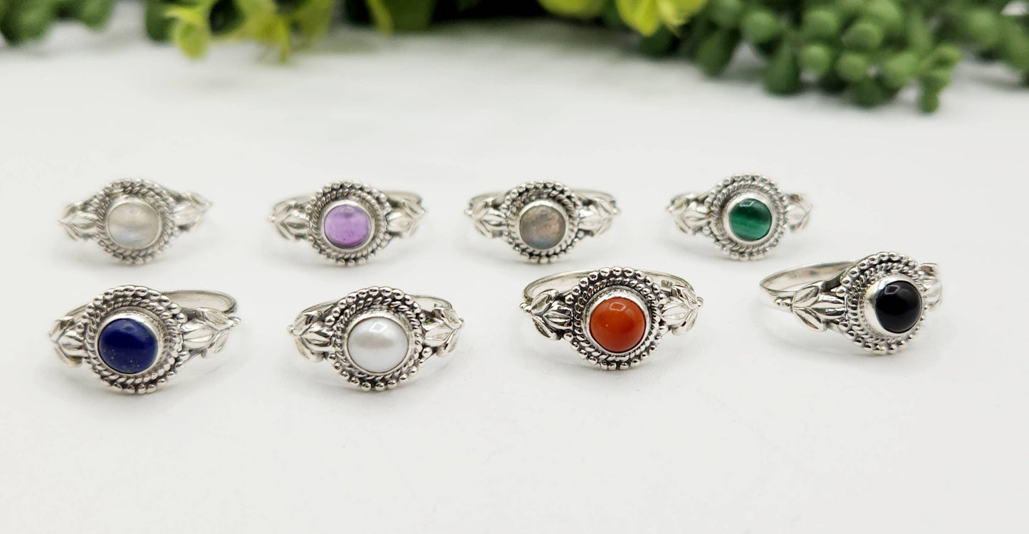 Labradorite Semi-Precious Gemstone Ring-Sterling Silver/.925