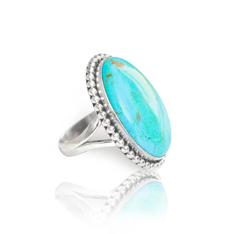 925 Silver Blue Mohave Turquoise Earthcrest Talisman Ring