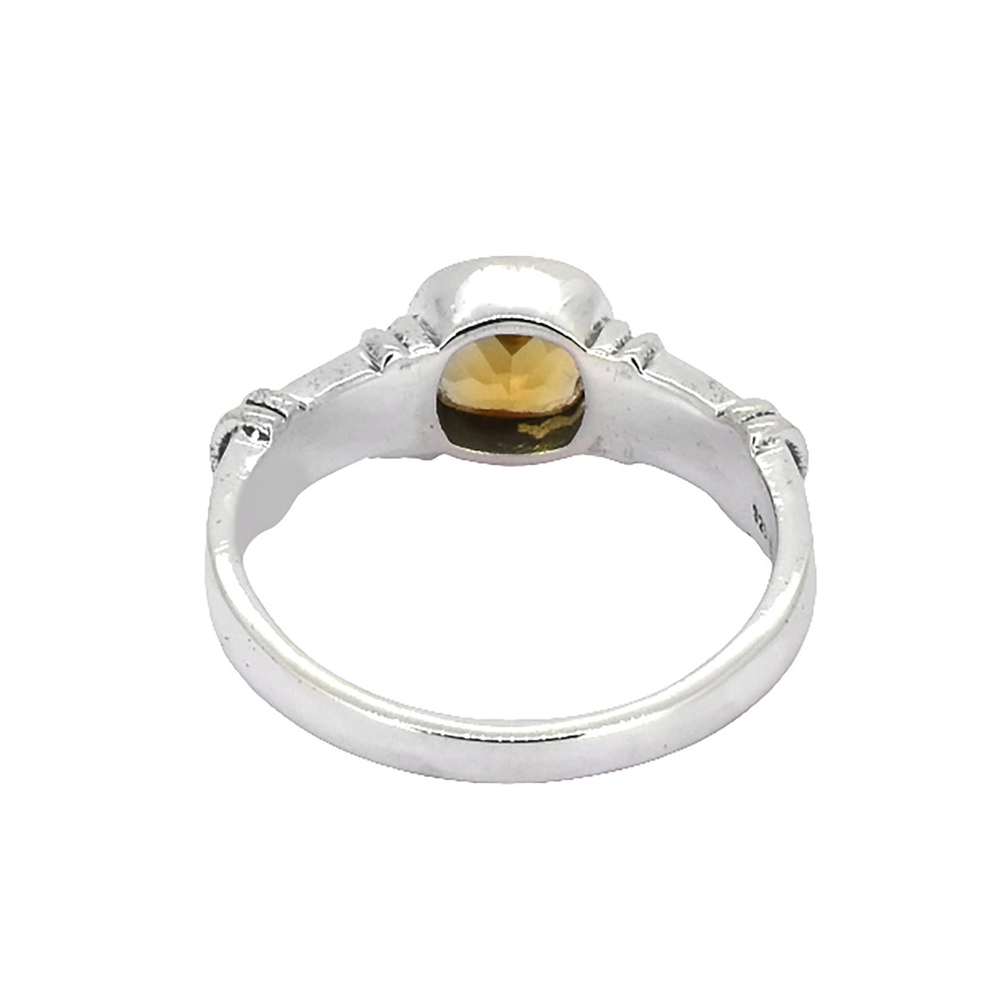 925 Silver Citrine Gemstone Solitaire Ring