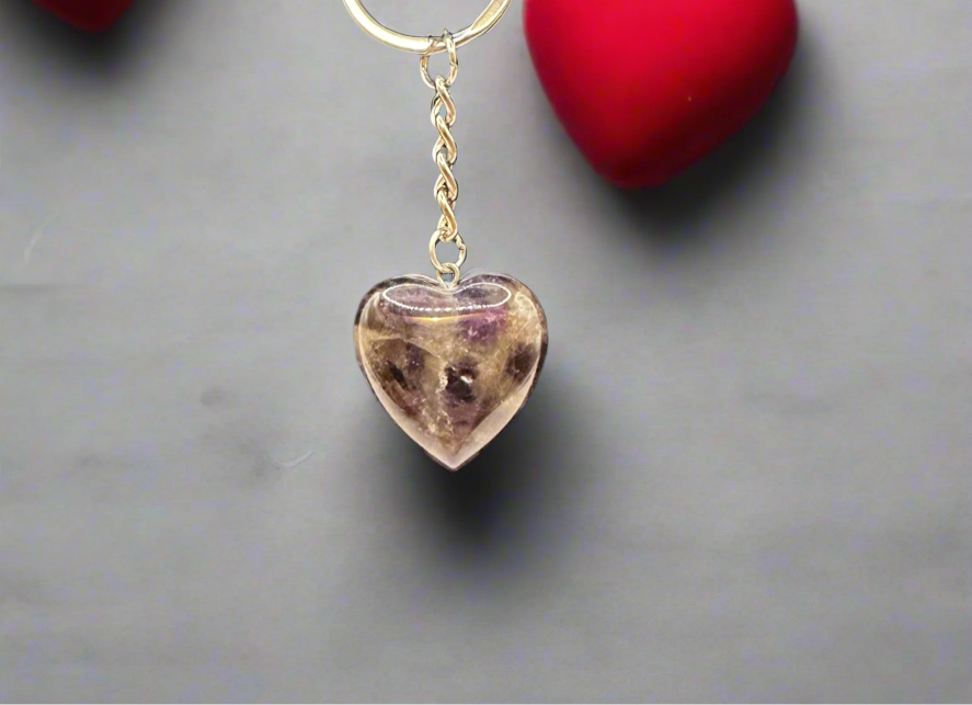 Amethyst Heart-Shape Keychain