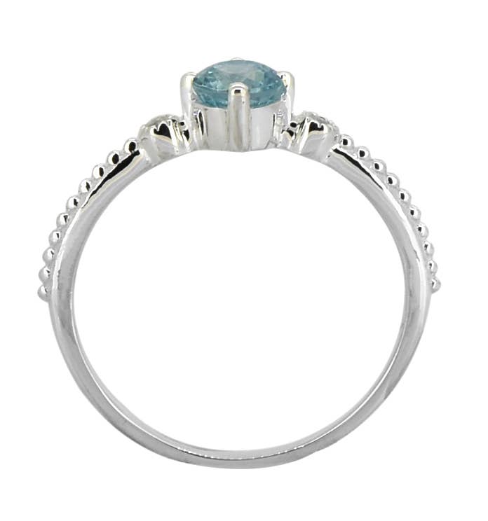 Blue Topaz 925 Sterling Silver Rope Style Ring