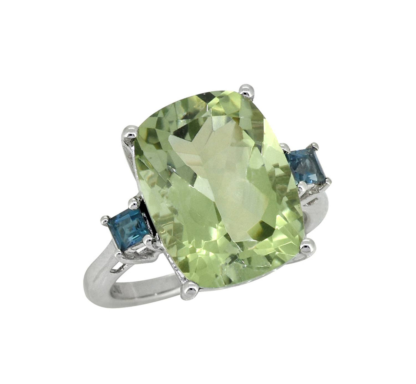Green Amethyst Solid 925 Sterling Silver Gemstone Ring