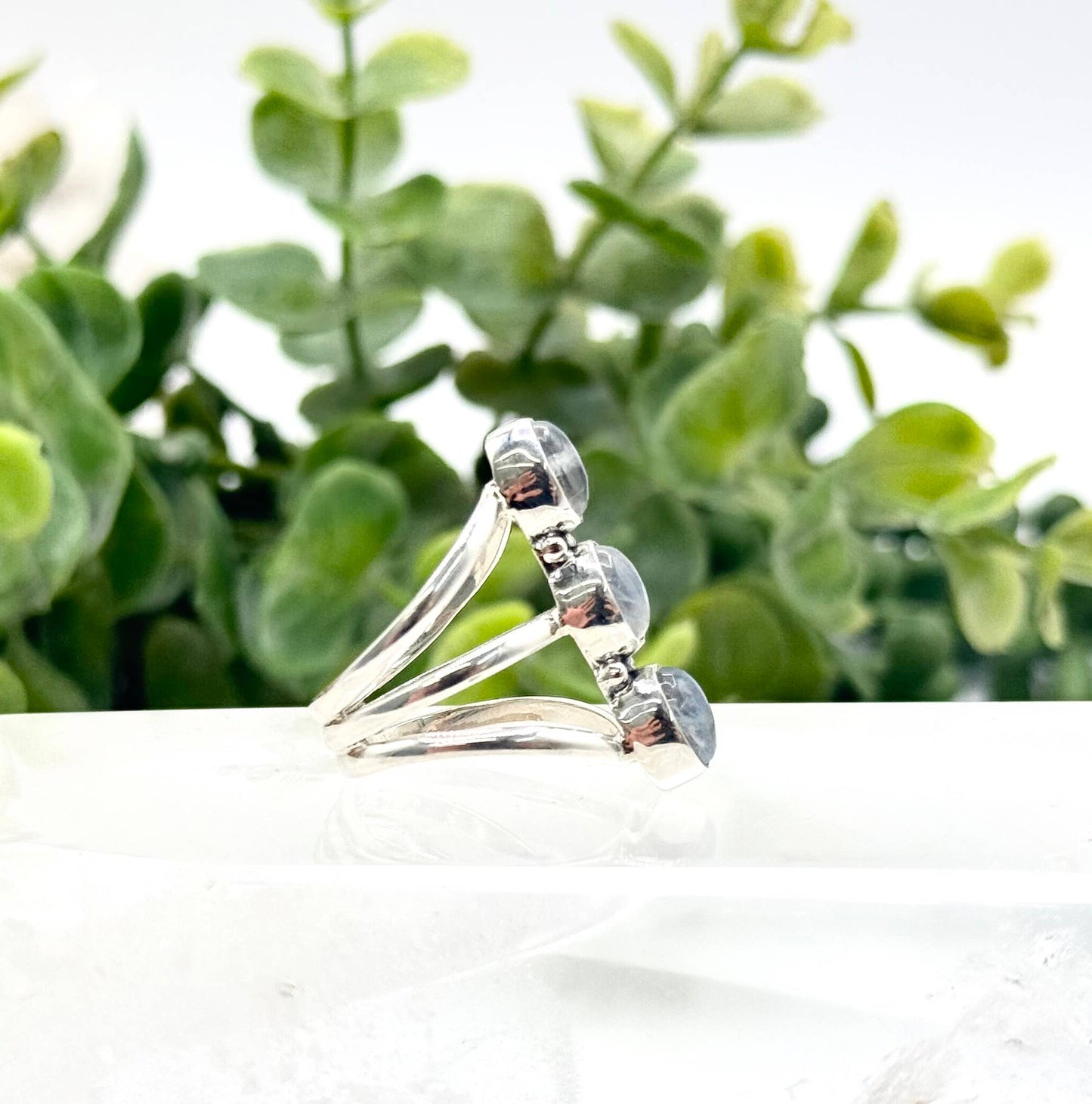 Labradorite 3 stone ring gemstone 925 Silver Ring