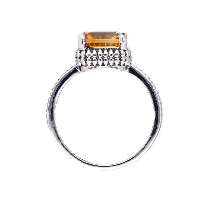925 Sterling Silver Citrine Solitaire Ring