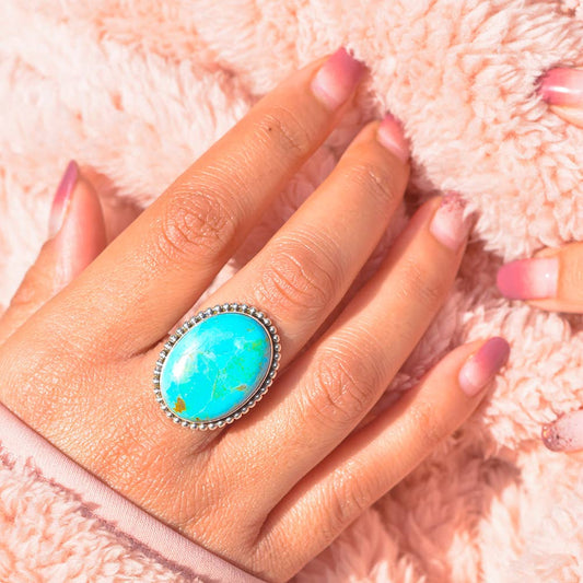 925 Silver Blue Mohave Turquoise Earthcrest Talisman Ring