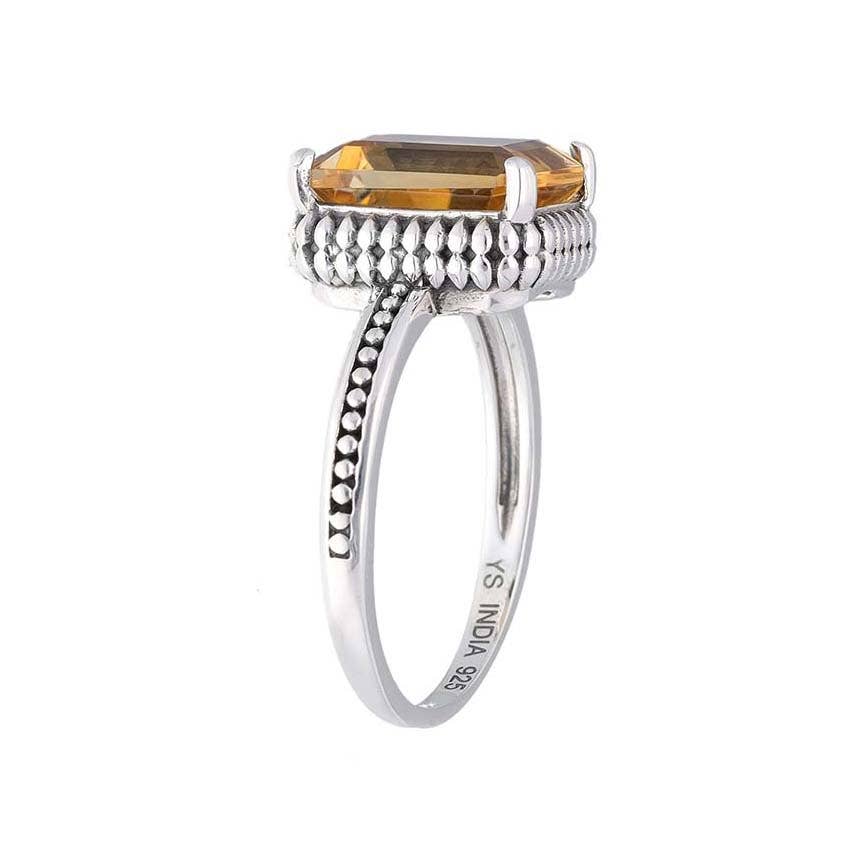 925 Sterling Silver Citrine Solitaire Ring