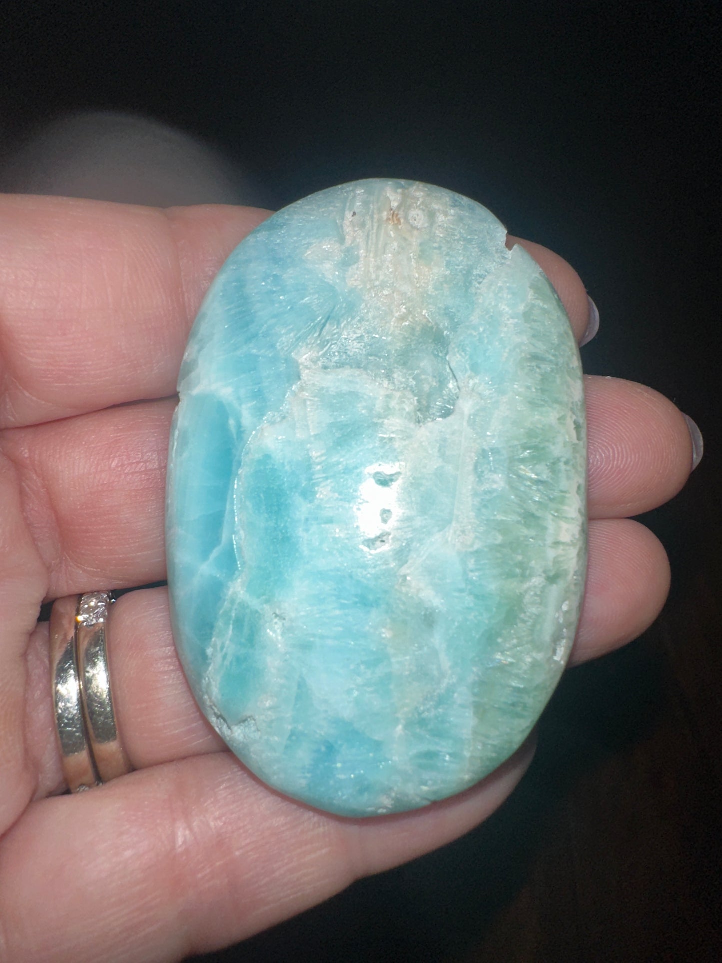 Blue Aragonite Palm Stone