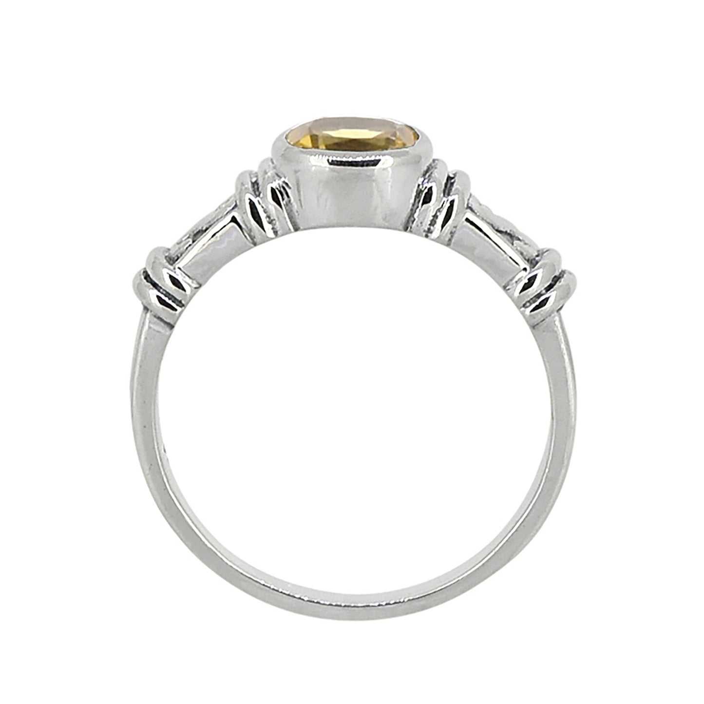 925 Silver Citrine Gemstone Solitaire Ring