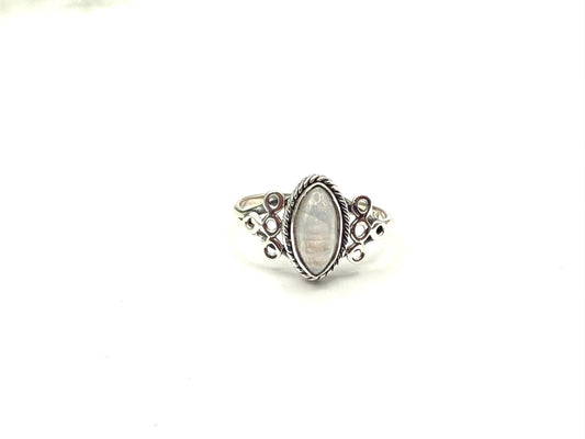 Rainbow Moonstone Gemstone 925/Sterling Silver Ring