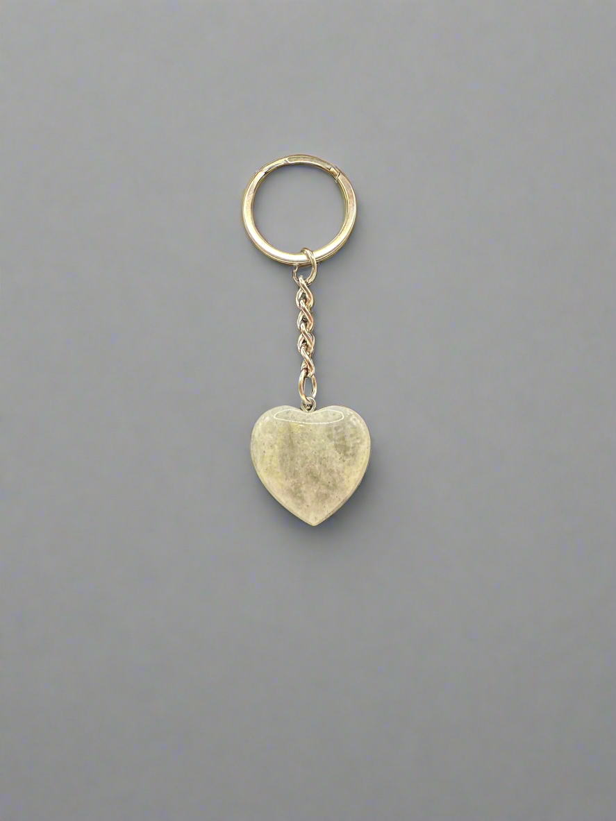 Labradorite Heart-Shaped Keychain