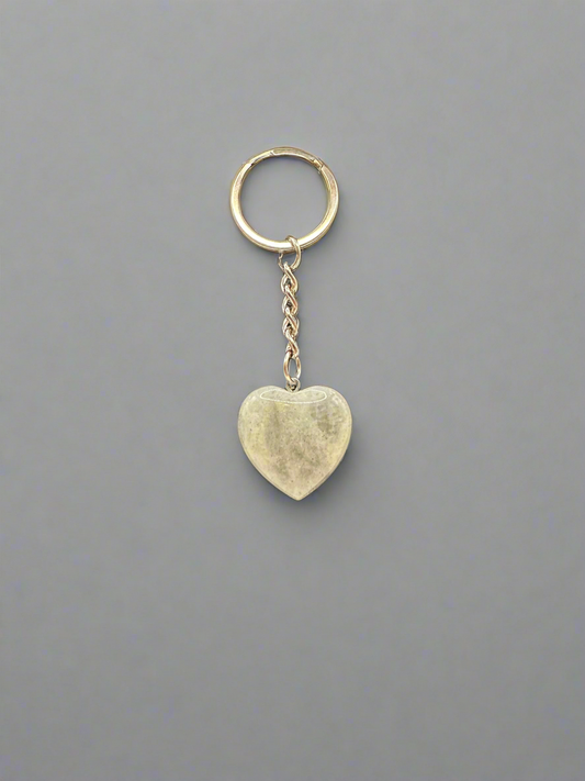 Labradorite Heart-Shaped Keychain