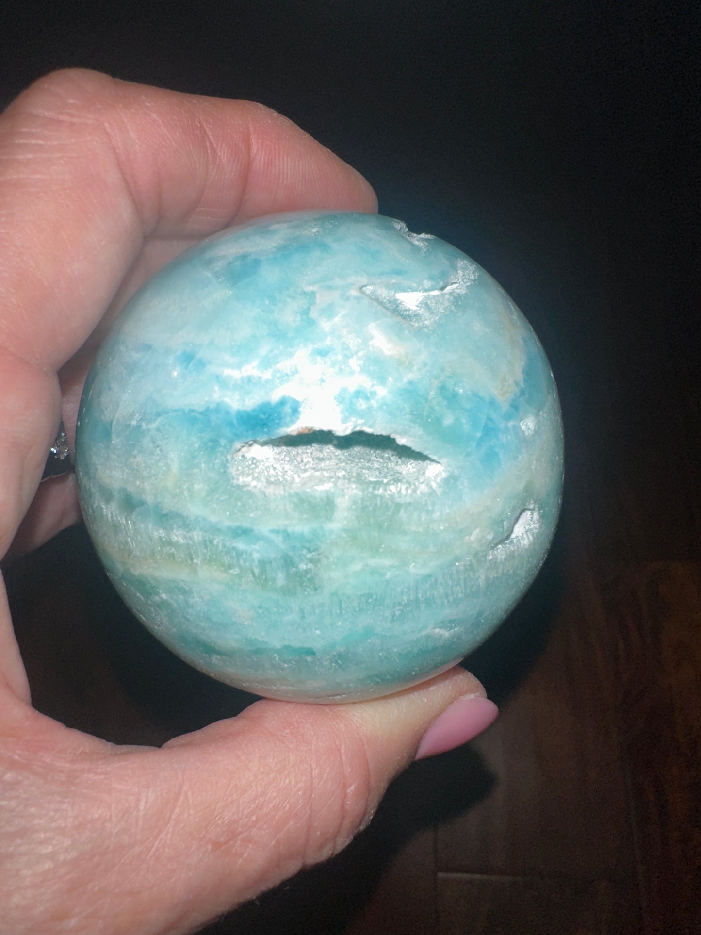 Blue Aragonite Sphere