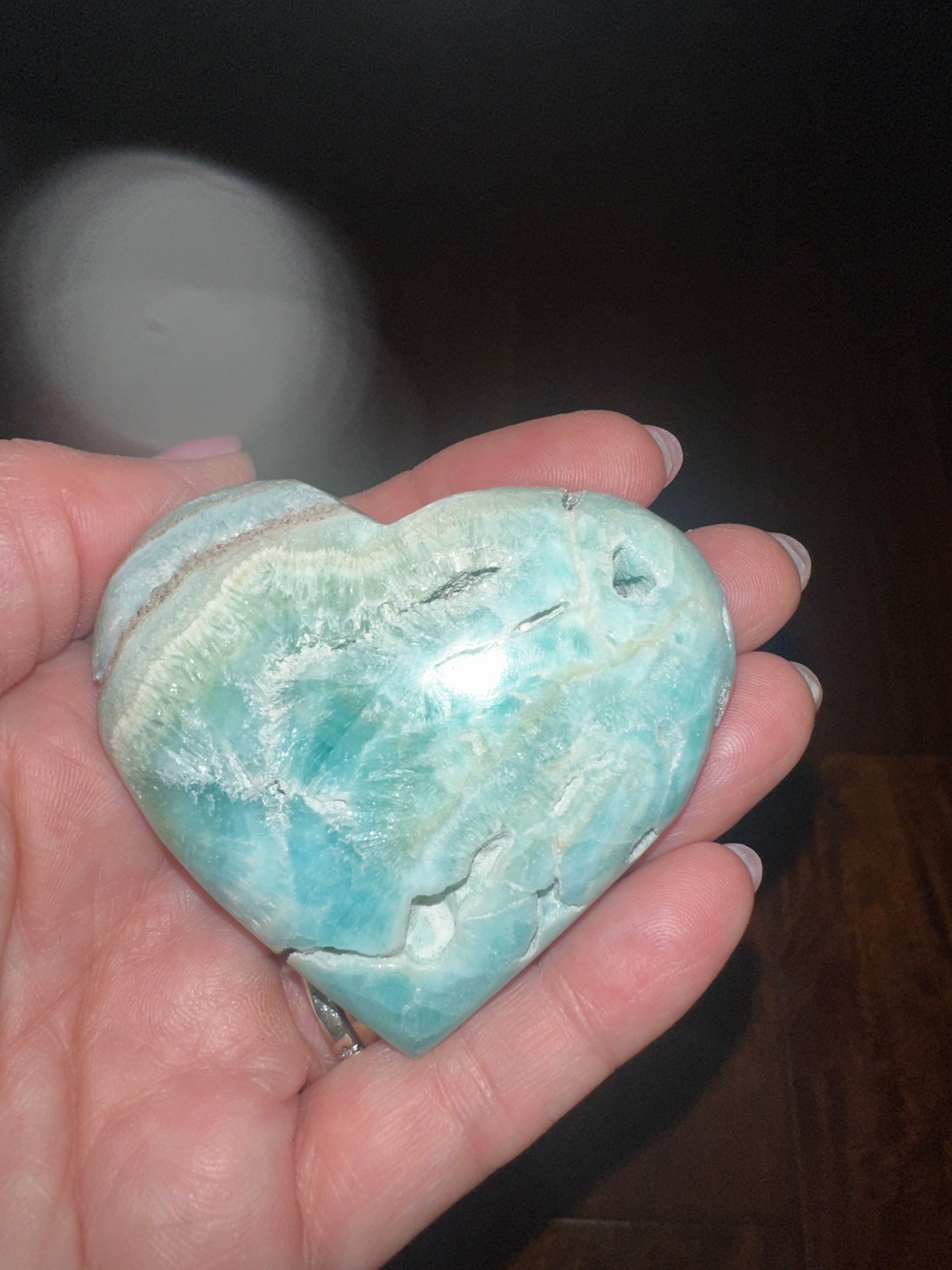 Blue Aragonite Heart