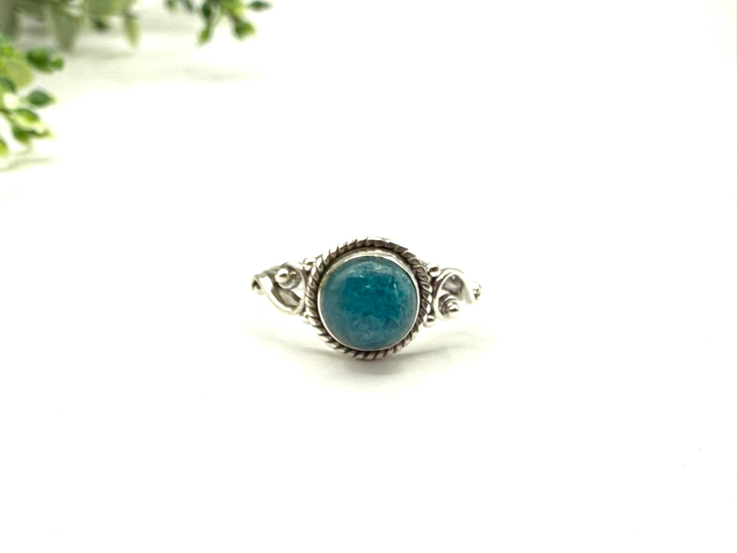 Blue Apatite  Gemstone Ring-Sterling Silver/925