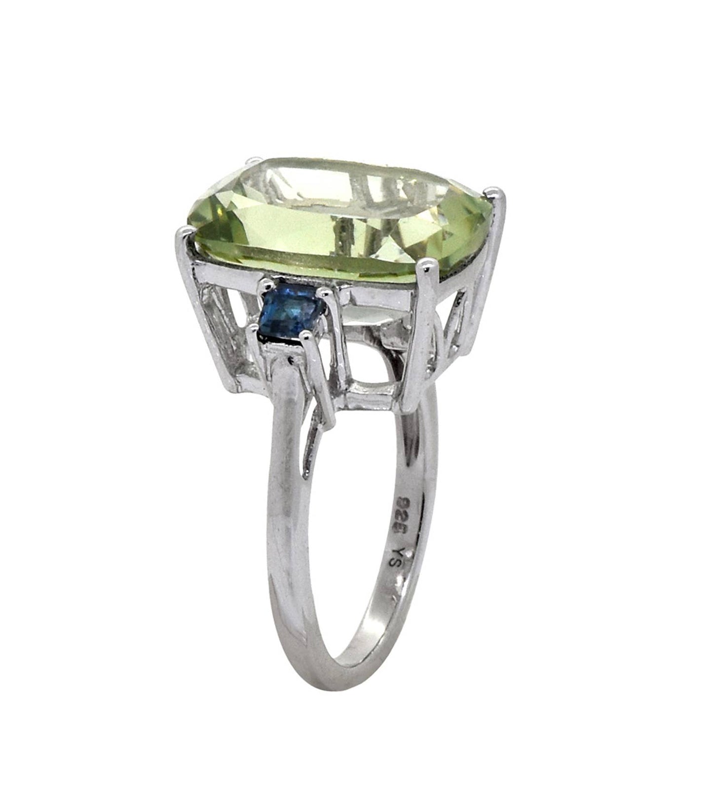 Green Amethyst Solid 925 Sterling Silver Gemstone Ring