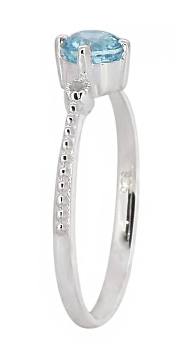 Blue Topaz 925 Sterling Silver Rope Style Ring
