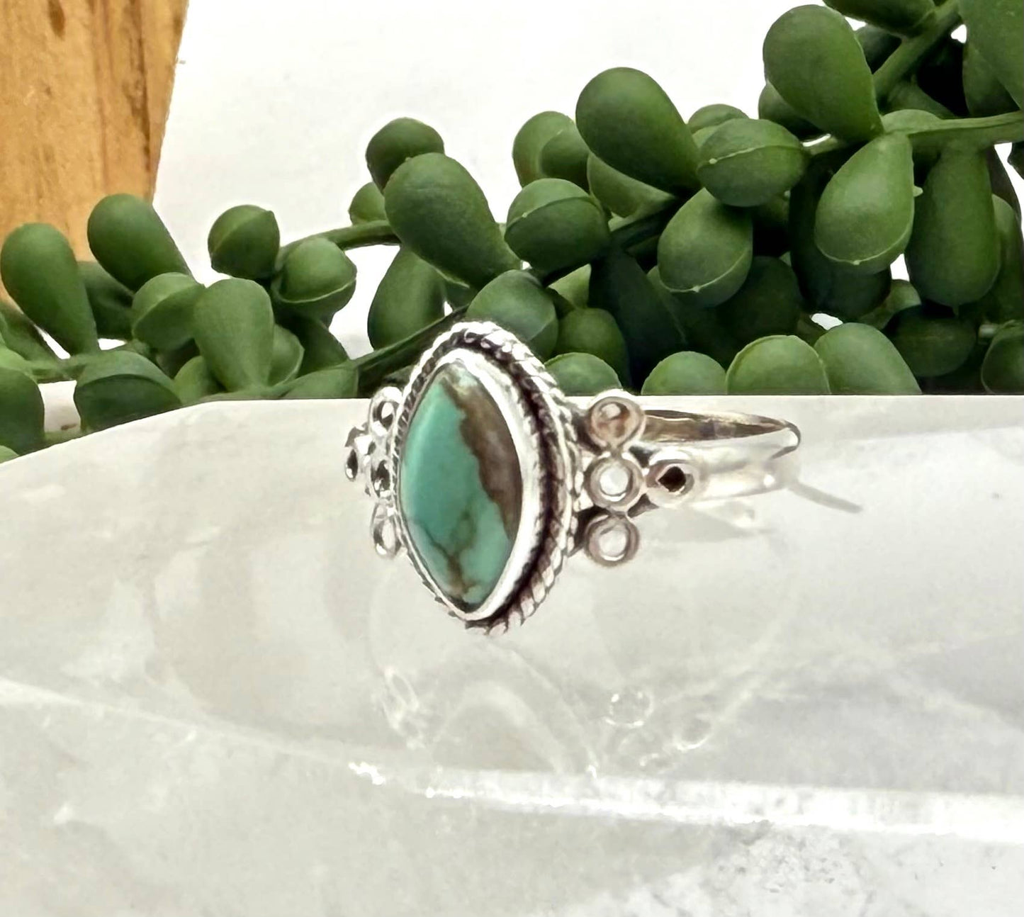 Turquoise Semi-Precious Gemstone 925/Sterling Silver Ring