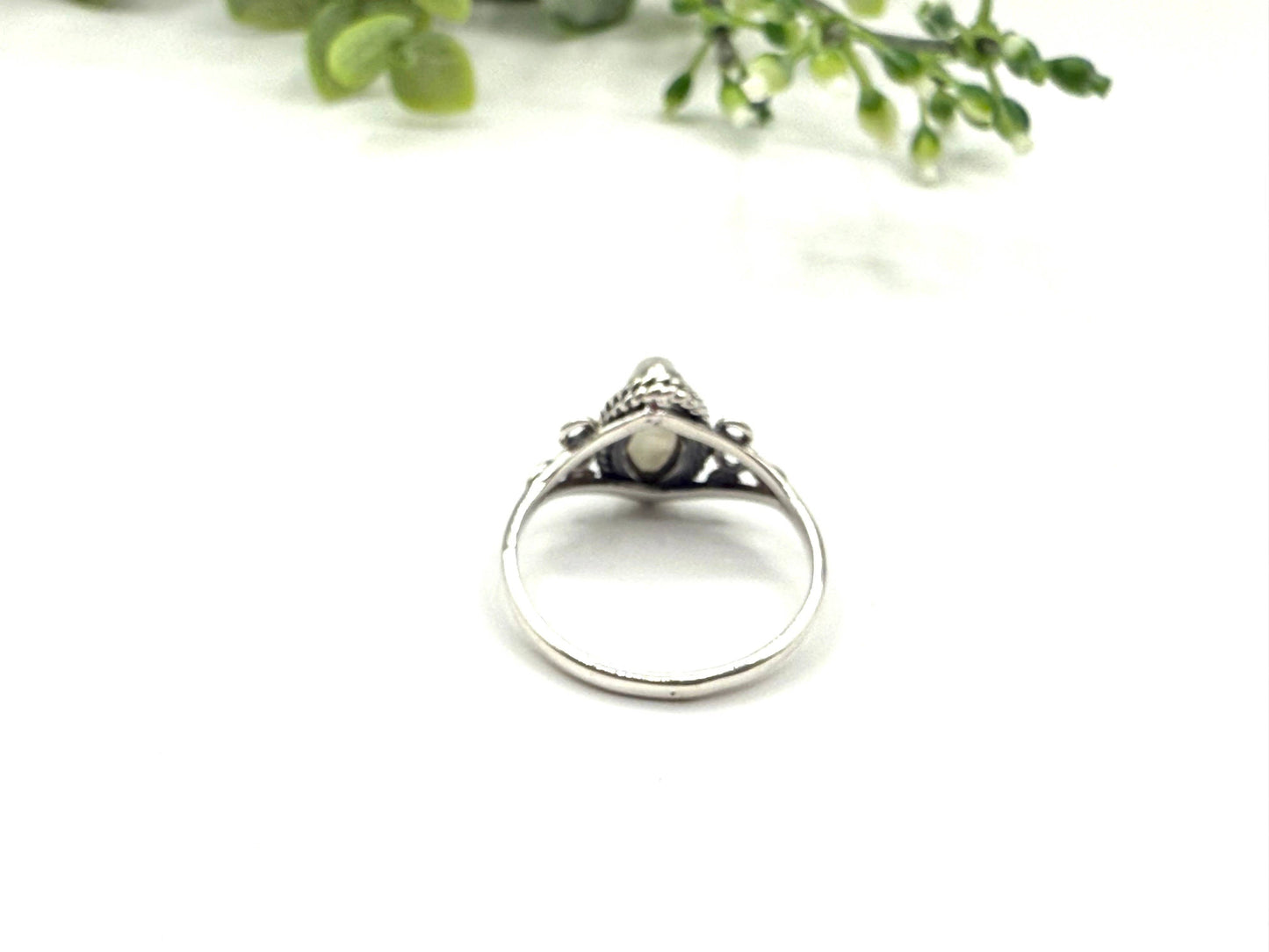 Rainbow Moonstone Gemstone 925/Sterling Silver Ring