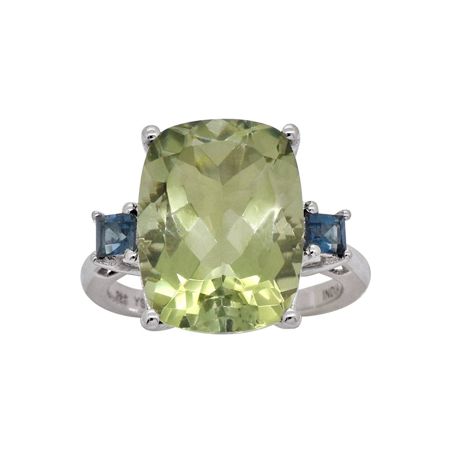 Green Amethyst Solid 925 Sterling Silver Gemstone Ring